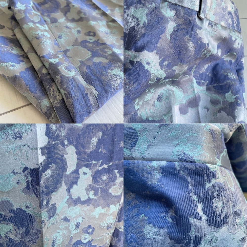 Banana Republic Purple & Blue Floral Sheen Ankle Dress Pants Women’s 0 - Picture 5 of 12